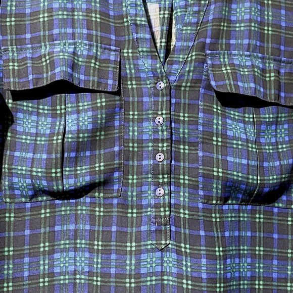 Gap Womens Plaid Long Sleeve Top With Button Details Size S - Picture 2 of 9